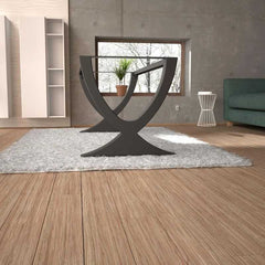 Metal Table Base Curved X-Design Matte Black Iron Legs for Modern Living Room & Office Desks