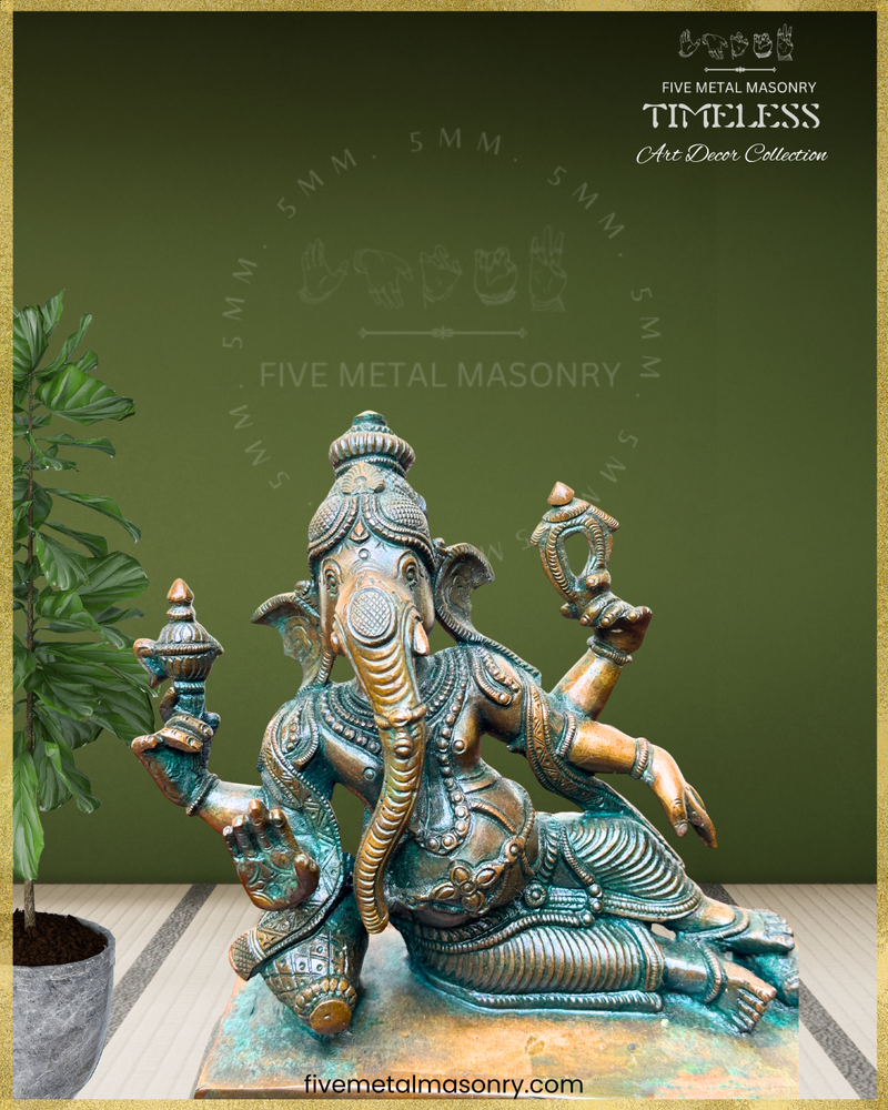 Sayana Ganesa Panchaloha Bronze Icon - 6.5" - Timeless Collection