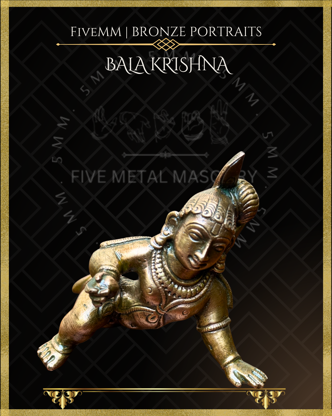 Bala Krishna Panchaloha Bronze Icon - 4"