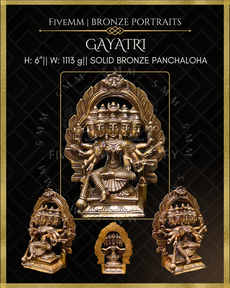 Gayatri Panchaloha Bronze Icon - 6"