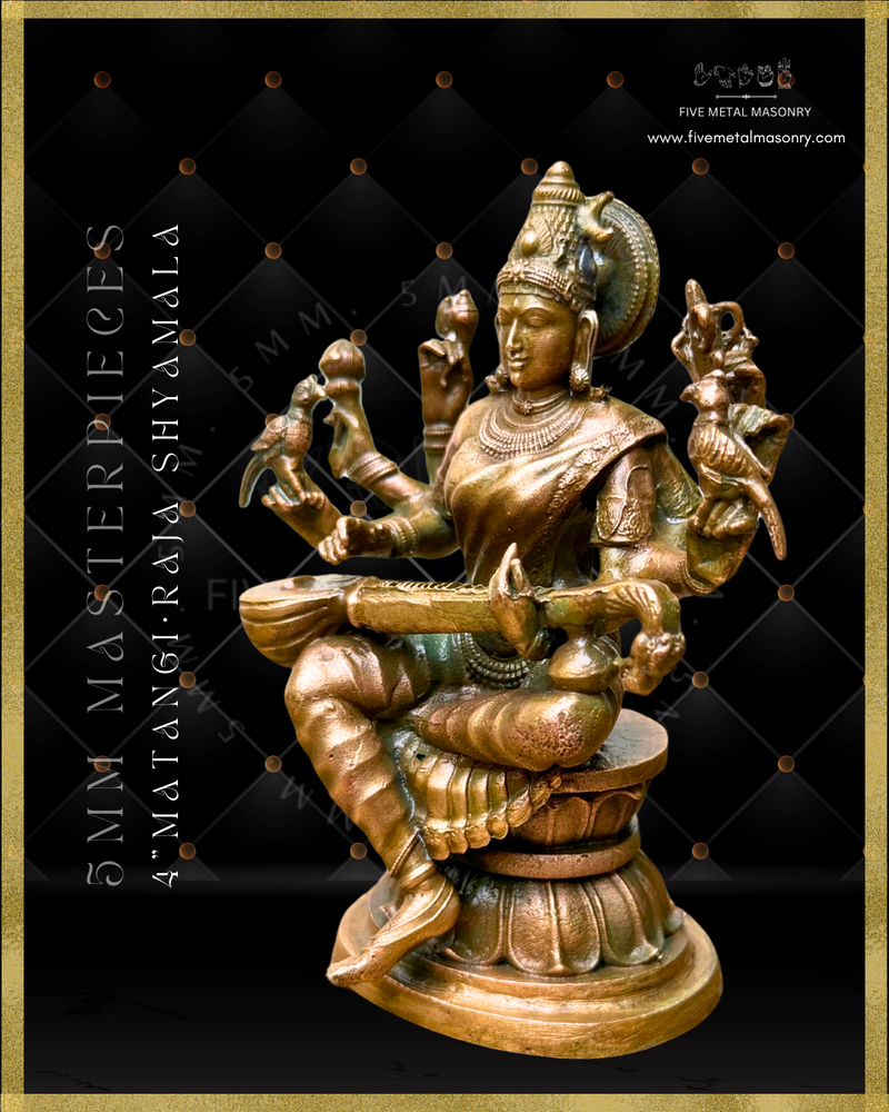Matangi/Raja Shyamala  Panchaloha Bronze Icon - 4"-  Masterpieces Collection