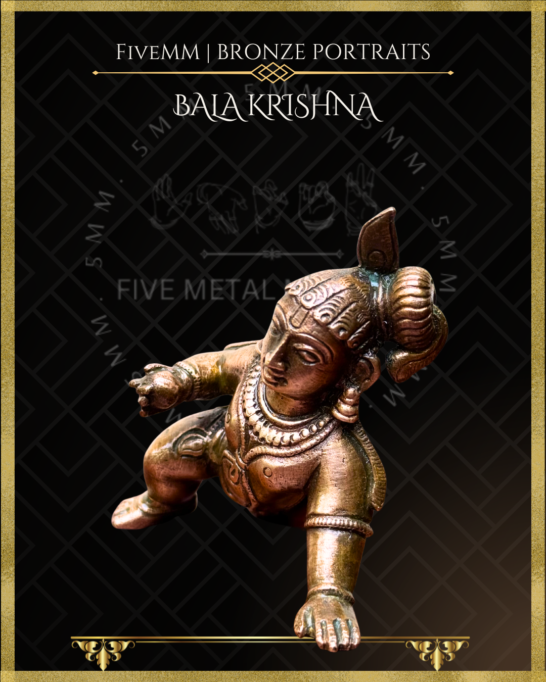 Bala Krishna Panchaloha Bronze Icon - 4"