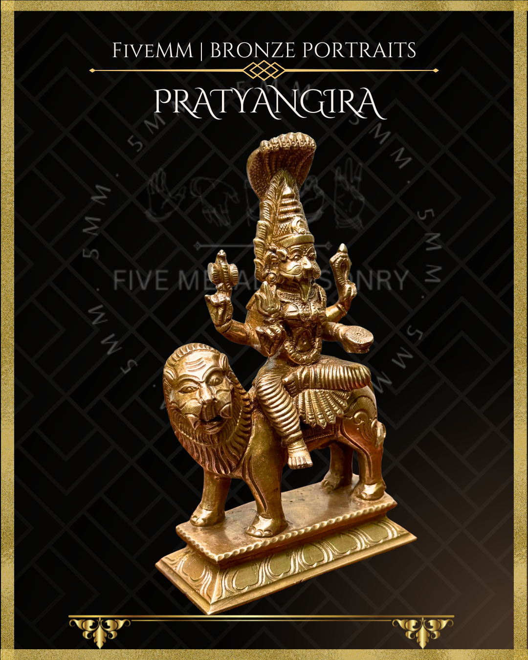 Pratyangira Panchaloha Bronze Icon - 7"
