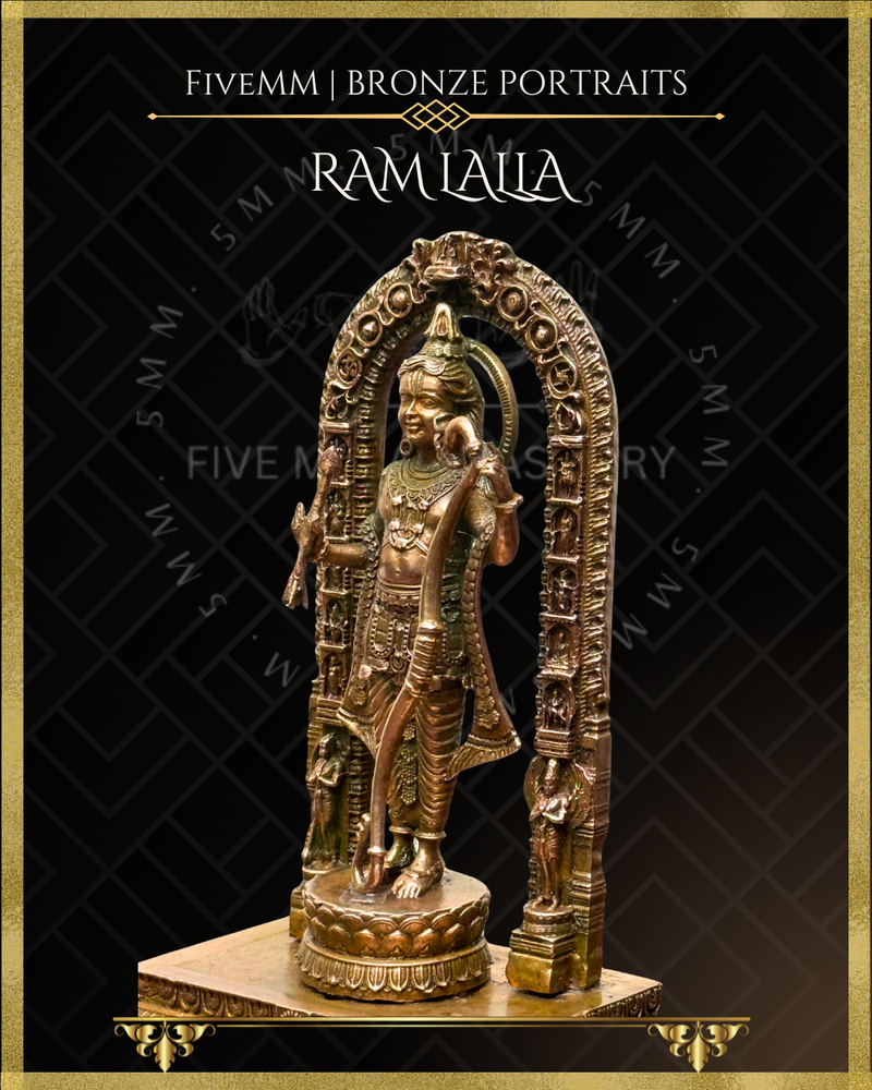 Ayodhya Ramlalla Panchaloha Bronze Icon - 6" with arch