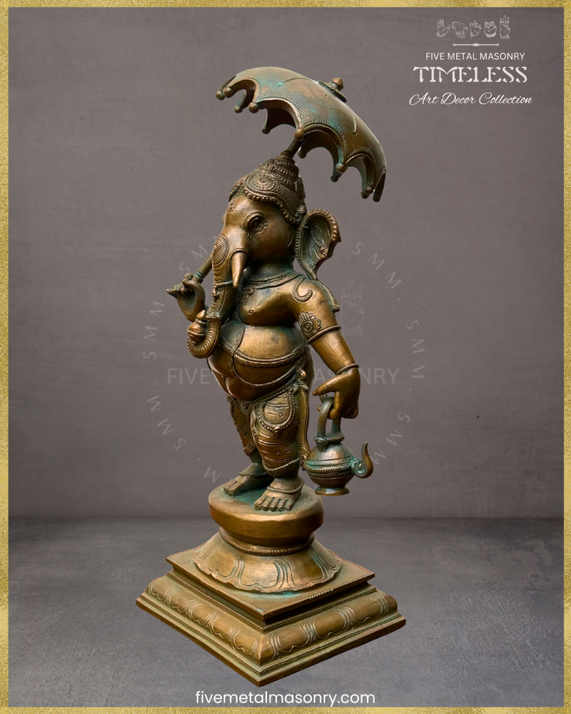 Mappillai Ganesha  Panchaloha Bronze Icon - 11"- Timeless Collection