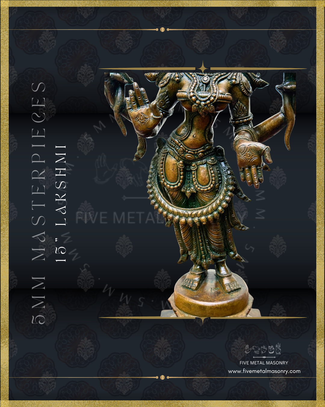 Lakshmi - Panchaloha Bronze Icon - 15" Standing - Masterpieces Collection