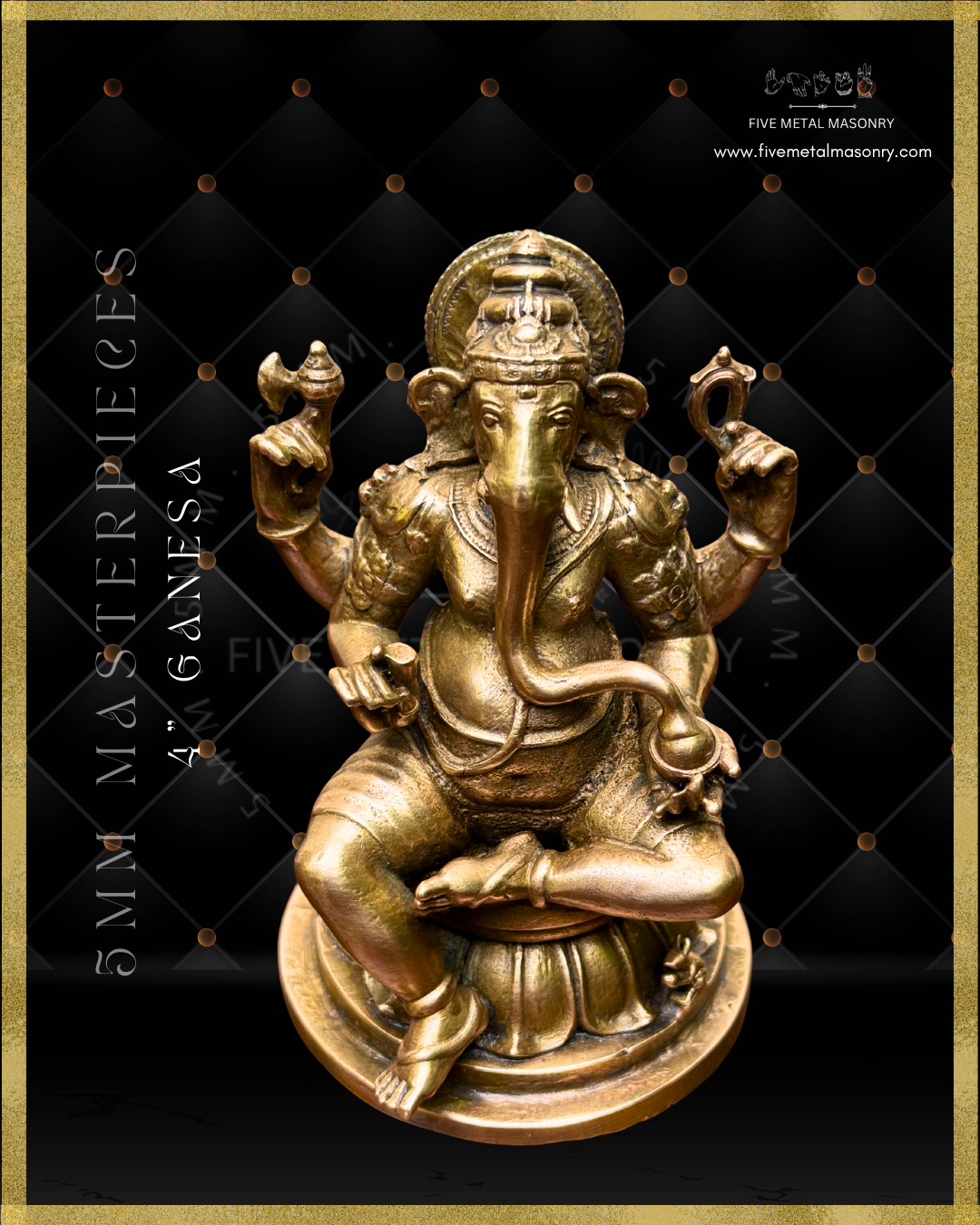 Ganesa Panchaloha Bronze Icon - 4"-  Masterpieces Collection