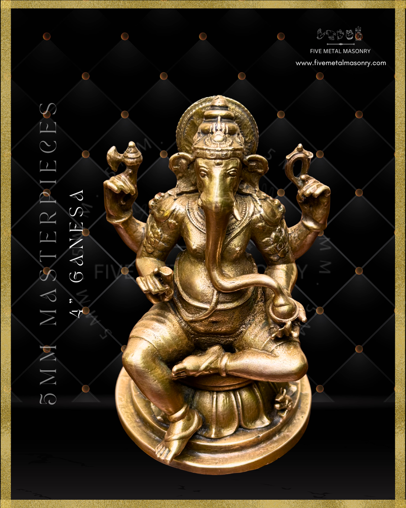 Ganesa Panchaloha Bronze Icon - 4"-  Masterpieces Collection