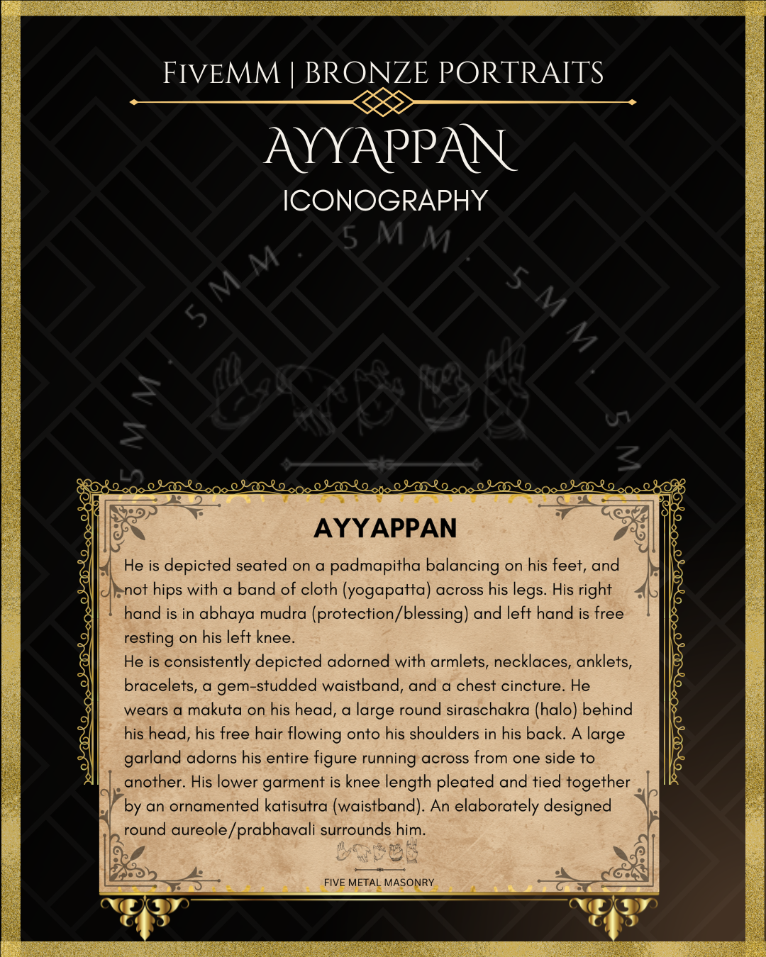 Ayyappan Panchaloha Bronze Icon - 6.5"