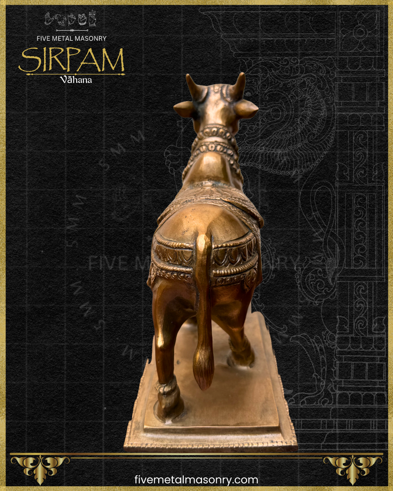 Vrsabha(Nandi) : Bull Panchaloha Bronze Icon - 8" - Sirpam Collection