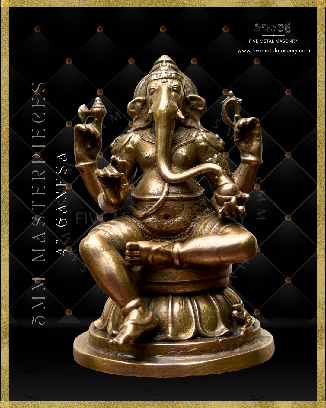 Ganesa Panchaloha Bronze Icon - 4"-  Masterpieces Collection