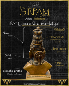 Parvati's Bust Panchaloha Bronze Icon - 6.5"- Sirpam Collection | Made to Order