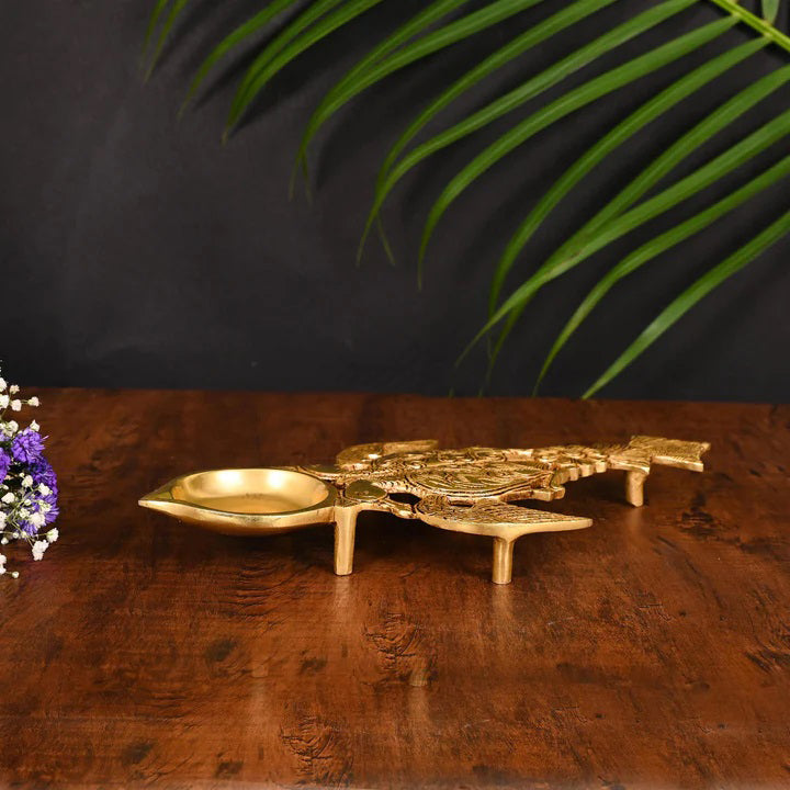 Brass Peacock Pooja Spoon (11 Inch)