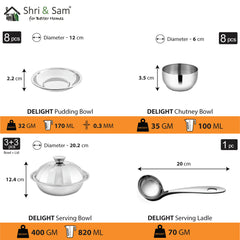 Stainless Steel 101 PCS Dinner set (8 People) Delight