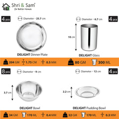 Stainless Steel 28 PCS Dinner set (4 People) Delight