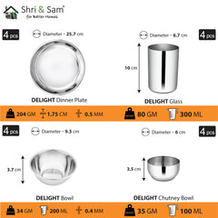 Stainless Steel 32 PCS Dinner set (4 People) Delight