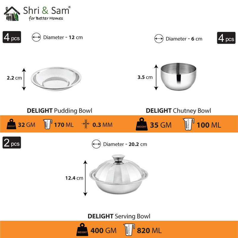 Stainless Steel 46 PCS Dinner set (4 People) Delight