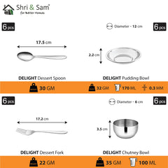 Stainless Steel 50 PCS Dinner set (6 People) Delight