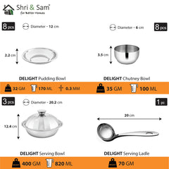 Stainless Steel 90 PCS Dinner set (8 People) Delight