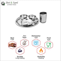 Stainless Steel 6 PCS Thali Set Delight
