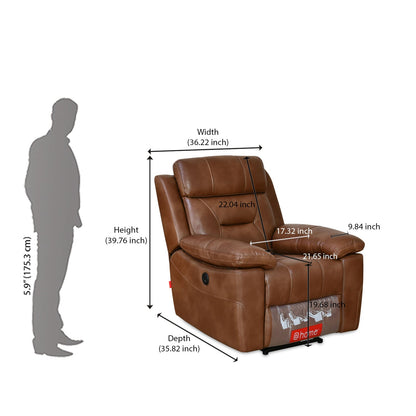 Nilkamal Delp 1 Seater Electric Recliner Sofa (Choco Brown)