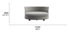 Patrice Outdoor Poolside Sunbed With Cushion Daybed (Grey) Braided & Rope