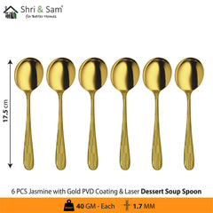 Stainless Steel Cutlery with Gold PVD Coating & Laser 6 Jasmine