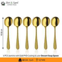 Stainless Steel Cutlery with Gold PVD Coating & Laser 1 Jasmine