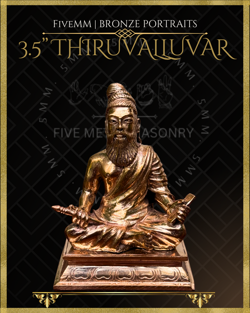 Thiruvalluvar- Tamil Poet and Sage - Panchaloha Bronze Icon -3.5" - Polished finish