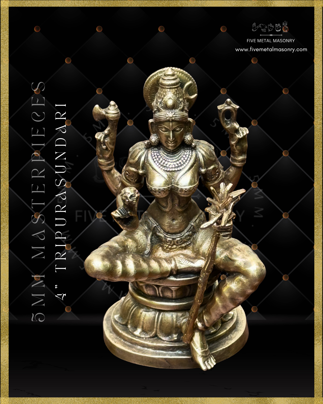 Lalitha-Tripurasundari  Panchaloha Bronze Icon - 4"-  Masterpieces Collection