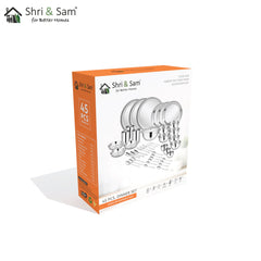 Stainless Steel 45 PCS Dinner Set (3 People) Shagun