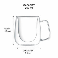 Double Wall Tea/Coffee Glass Mug (Treo by Milton)