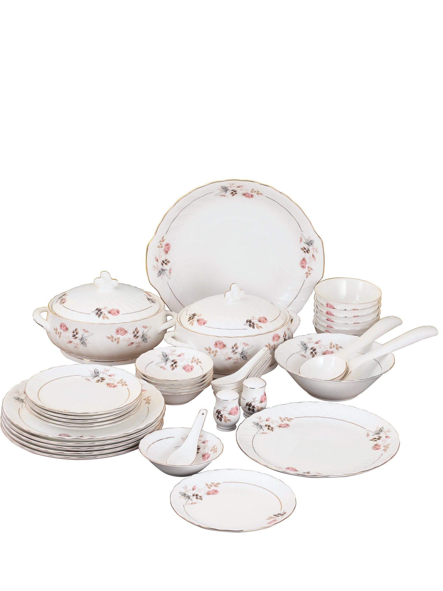 Karina Floral Dinner Set of 40 (182), For Family of 6