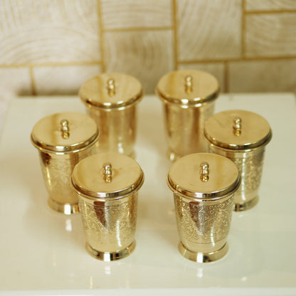 Brass Glass with Lid / Coaster