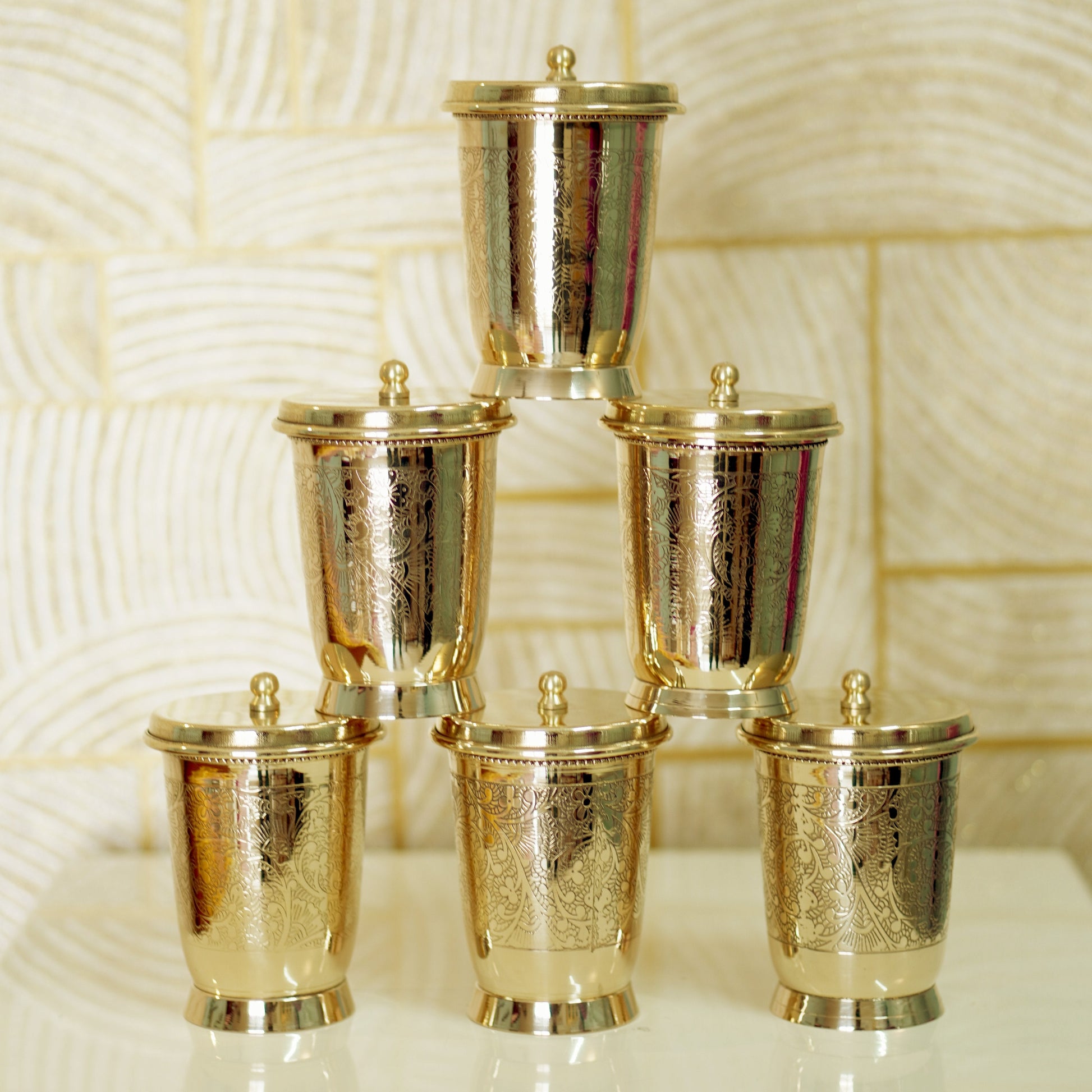 Brass Glass with Lid / Coaster