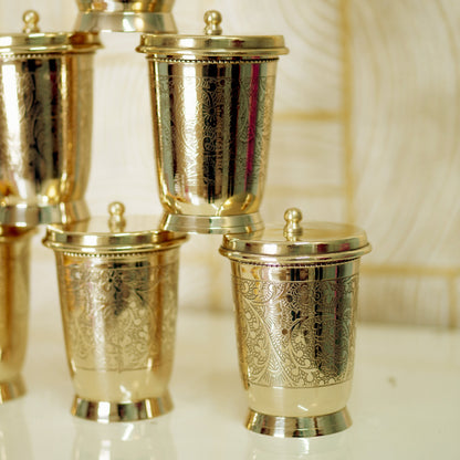 Brass Glass with Lid / Coaster