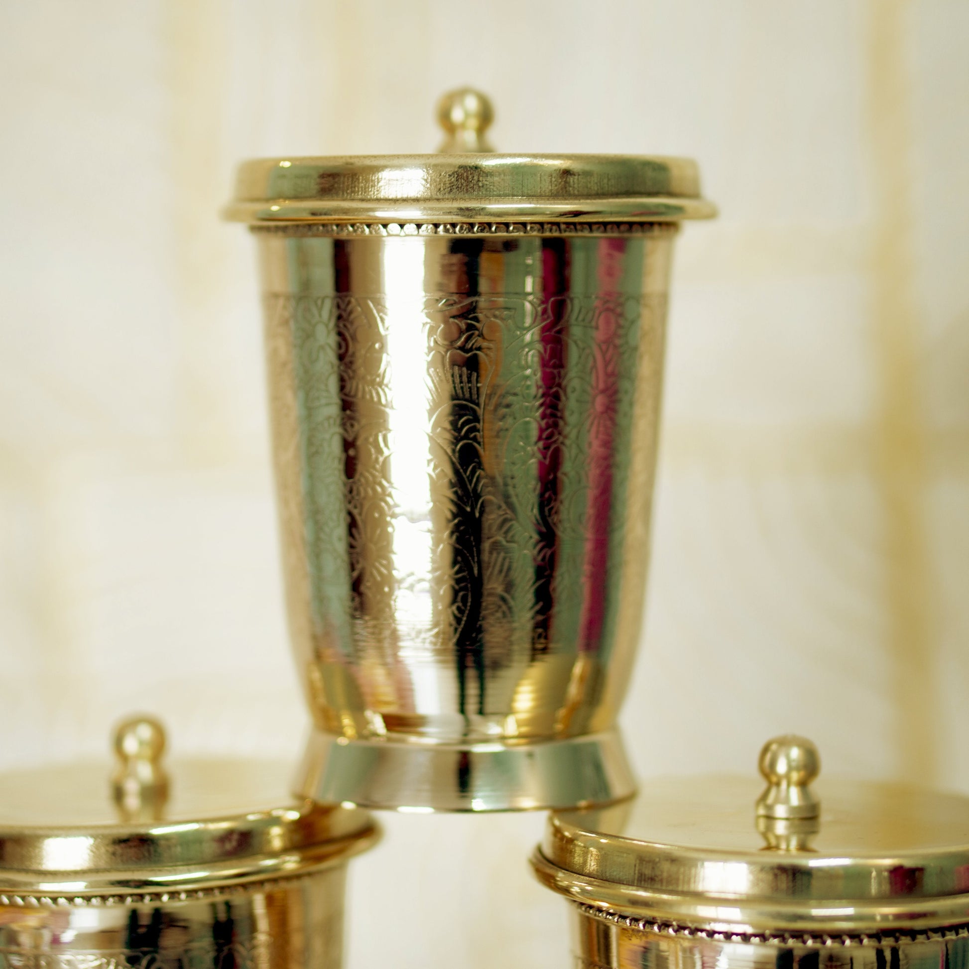 Brass Glass with Lid / Coaster