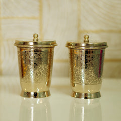 Brass Glass with Lid / Coaster