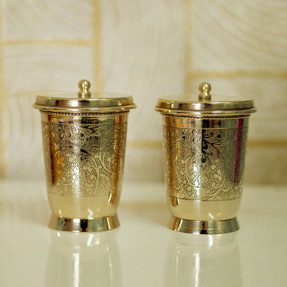 Brass Glass with Lid / Coaster