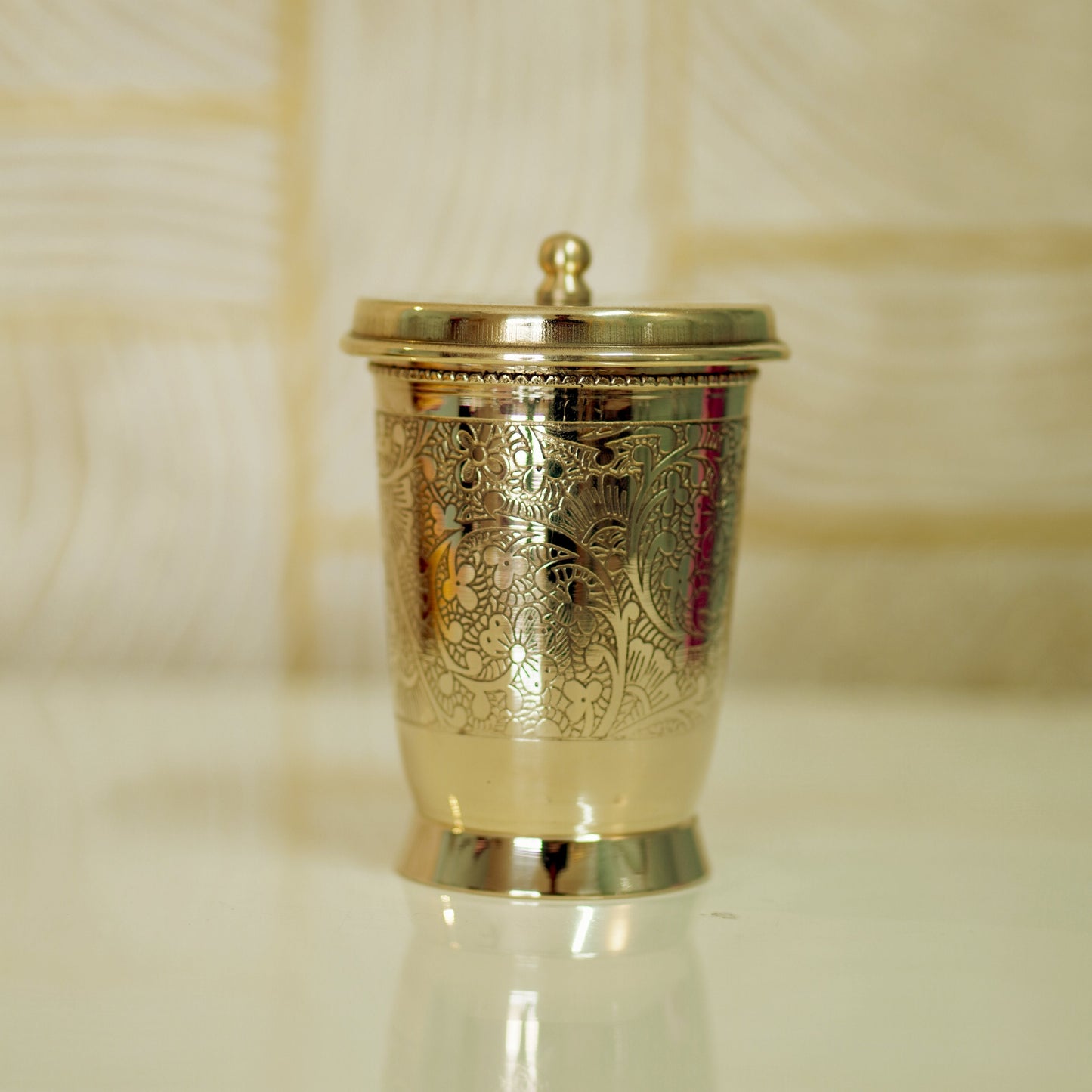 Brass Glass with Lid / Coaster