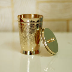 Brass Glass with Lid / Coaster