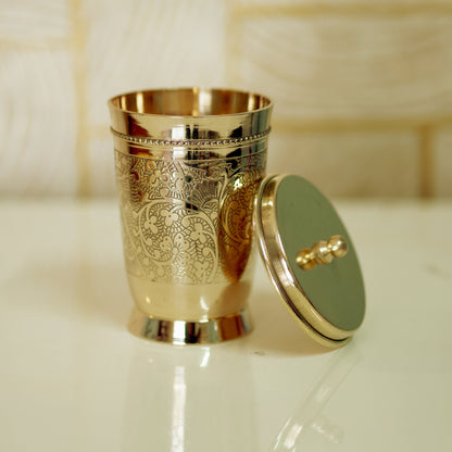 Brass Glass with Lid / Coaster