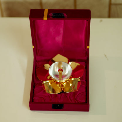 Lotus Diya / Deepak with Velvet Box