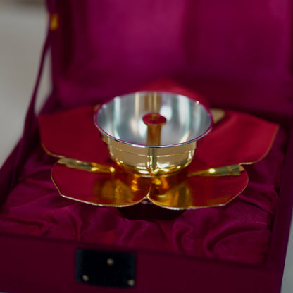 Lotus Diya / Deepak with Velvet Box