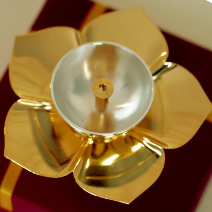 Lotus Diya / Deepak with Velvet Box