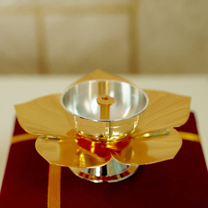 Lotus Diya / Deepak with Velvet Box