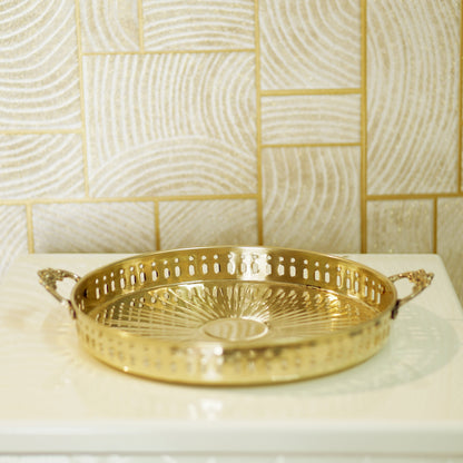 Pooja Thali with Handle [Jaalidar Khomcha]