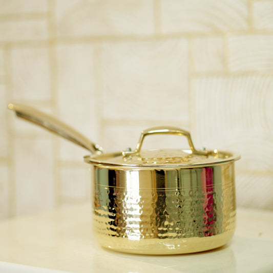 Brass saucepan tincoated with lid
