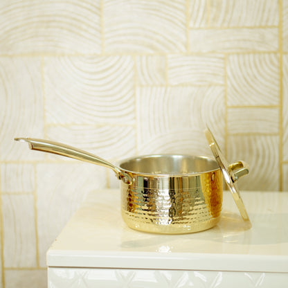 Brass saucepan tincoated with lid