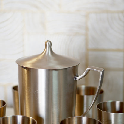 Kansa/Bronze Lemon Set with 6 Glasses and Jug